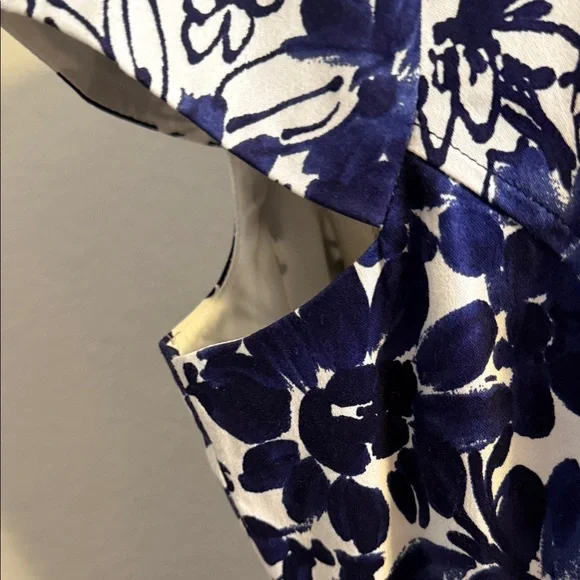 Anne Klein Navy and White Floral Midi Dress - Picture 4 of 11